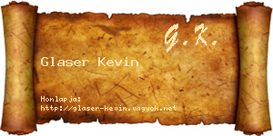 Glaser Kevin névjegykártya